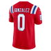 Christian Gonzalez New England Patriots Nike Alternate Vapor F.U.S.E. Stitched Limited Jersey Red