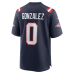 Christian Gonzalez New England Patriots Nike Team Game Jersey Navy