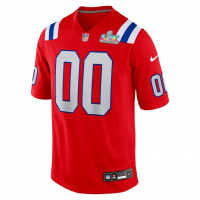 New England Patriots Nike Super Bowl LX Patch Custom Game Jersey Red