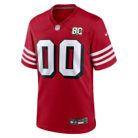 San Francisco 49ers Nike 80th Anniversary Alternate Custom Game Jersey Scarlet