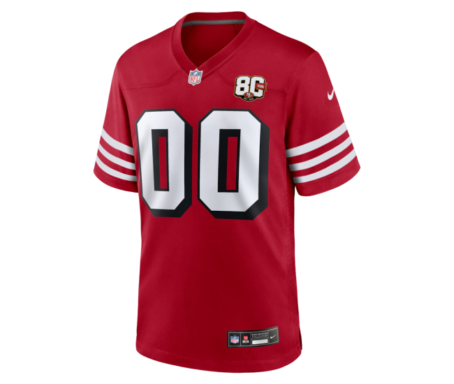 San Francisco 49ers Nike 80th Anniversary Alternate Custom Game Jersey Scarlet
