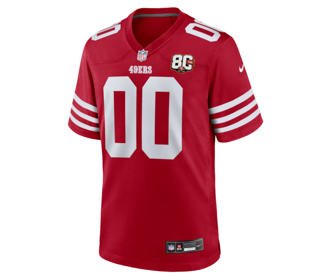 San Francisco 49ers Nike 80th Anniversary Custom Game Jersey Scarlet