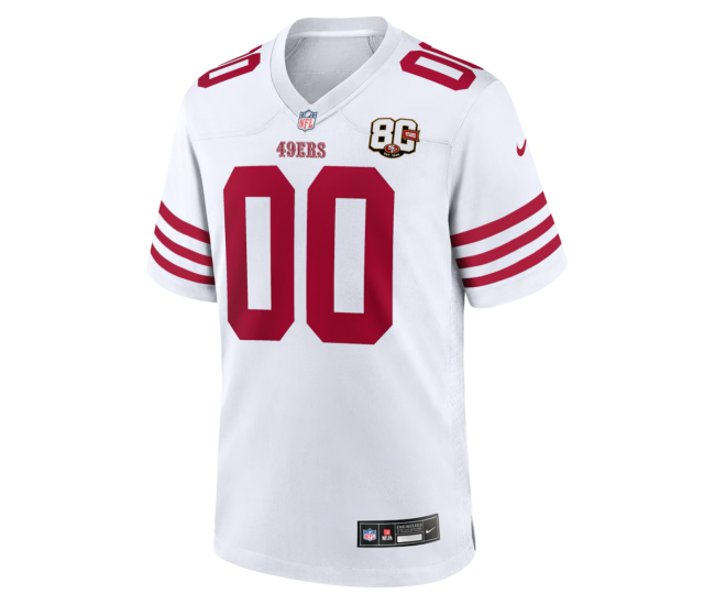 San Francisco 49ers Nike 80th Anniversary Custom Game Jersey White