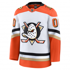 Anaheim Ducks Fanatics Away Premium Custom Jersey White Anaheim Ducks Fanatics Away Premium Custom Jersey White
