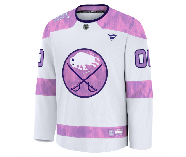 Buffalo Sabres Fanatics 2024 Hockey Fights Cancer Custom Practice Jersey White