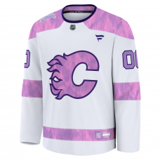 Calgary Flames Fanatics 2024 Hockey Fights Cancer Custom Practice Jersey White Calgary Flames Fanatics 2024 Hockey Fights Cancer Custom Practice Jersey White