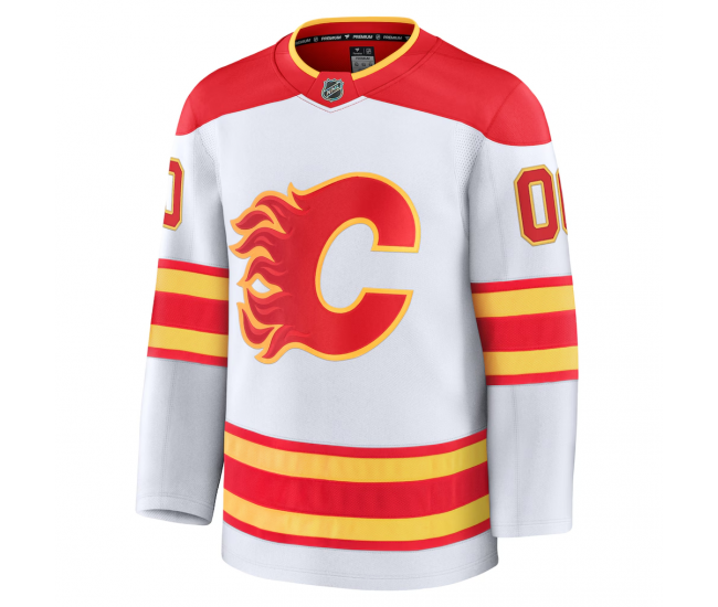 Calgary Flames Fanatics Away Premium Custom Jersey White