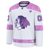 Chicago Blackhawks Fanatics 2024 Hockey Fights Cancer Custom Practice Jersey White