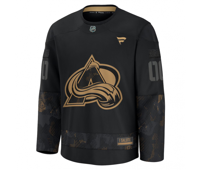 Colorado Avalanche Fanatics 2024 Military Appreciation Custom Practice Jersey Black