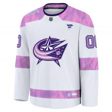 Columbus Blue Jackets Fanatics 2024 Hockey Fights Cancer Custom Practice Jersey White Columbus Blue Jackets Fanatics 2024 Hockey Fights Cancer Custom Practice Jersey White