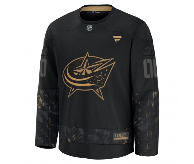 Columbus Blue Jackets Fanatics 2024 Military Appreciation Custom Practice Jersey Black