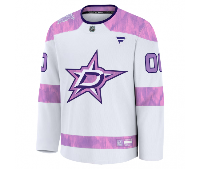 Dallas Stars Fanatics 2024 Hockey Fights Cancer Custom Practice Jersey White