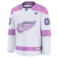 Detroit Red Wings Fanatics 2024 Hockey Fights Cancer Custom Practice Jersey White