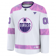Edmonton Oilers Fanatics 2024 Hockey Fights Cancer Custom Practice Jersey White Edmonton Oilers Fanatics 2024 Hockey Fights Cancer Custom Practice Jersey White