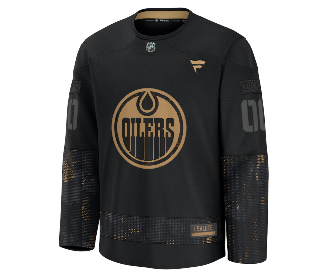 Edmonton Oilers Fanatics 2024 Military Appreciation Custom Practice Jersey Black
