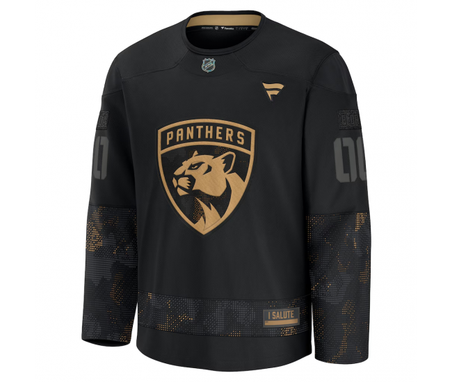 Florida Panthers Fanatics 2024 Military Appreciation Custom Practice Jersey Black