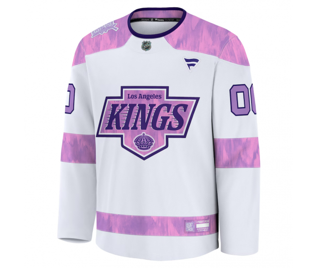 Los Angeles Kings Fanatics 2024 Hockey Fights Cancer Custom Practice Jersey White