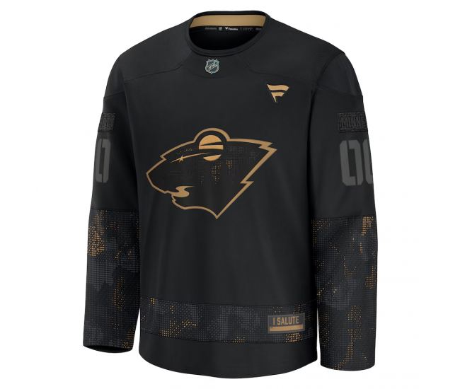 Minnesota Wild Fanatics 2024 Military Appreciation Custom Practice Jersey Black
