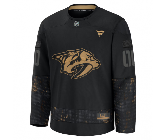 Nashville Predators Fanatics 2024 Military Appreciation Custom Practice Jersey Black