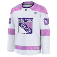 New York Rangers Fanatics 2024 Hockey Fights Cancer Custom Practice Jersey White