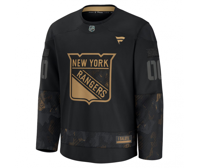 New York Rangers Fanatics 2024 Military Appreciation Custom Practice Jersey Black
