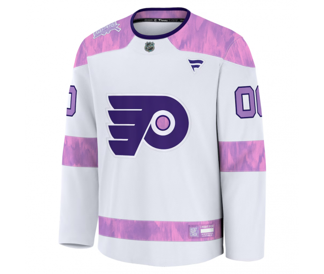 Philadelphia Flyers Fanatics 2024 Hockey Fights Cancer Custom Practice Jersey White