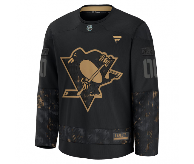 Pittsburgh Penguins Fanatics 2024 Military Appreciation Custom Practice Jersey Black