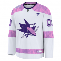 San Jose Sharks Fanatics 2024 Hockey Fights Cancer Custom Practice Jersey White