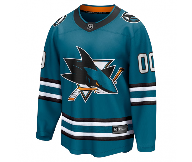 San Jose Sharks Fanatics Home Breakaway Custom Jersey Teal