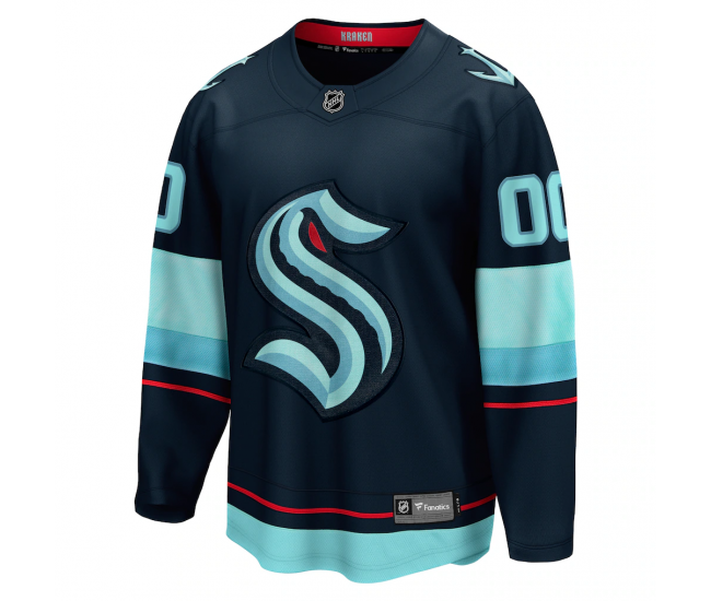 Seattle Kraken Fanatics Home Breakaway Custom Jersey Deep Sea Blue
