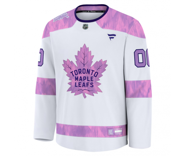 Toronto Maple Leafs Fanatics 2024 Hockey Fights Cancer Custom Practice Jersey White