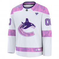 Vancouver Canucks Fanatics 2024 Hockey Fights Cancer Custom Practice Jersey White