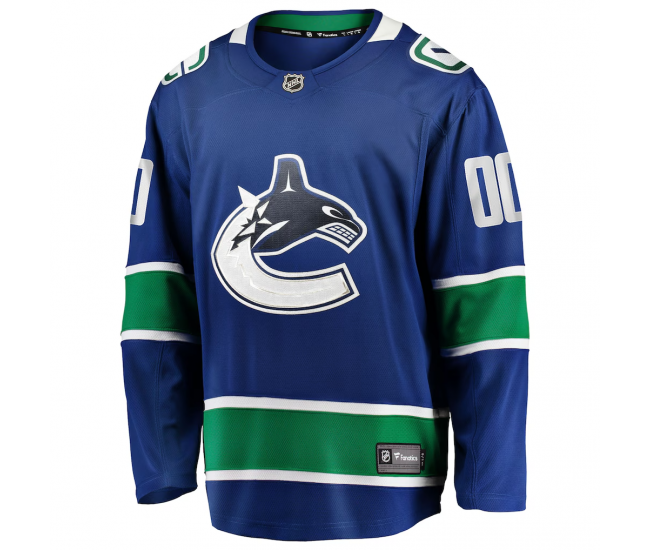 Vancouver Canucks Fanatics Home Team Breakaway Custom Jersey Blue