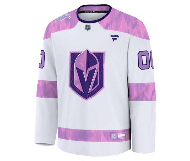 Vegas Golden Knights Fanatics 2024 Hockey Fights Cancer Custom Practice Jersey White