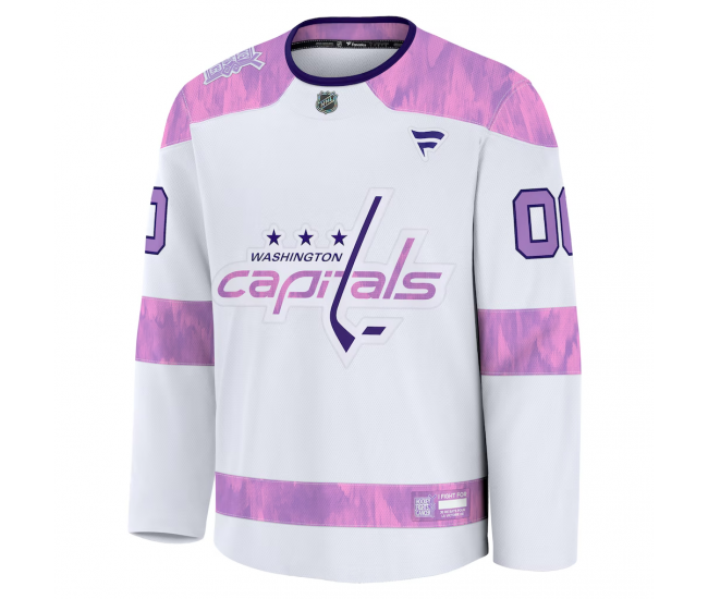 Washington Capitals Fanatics 2024 Hockey Fights Cancer Custom Practice Jersey White